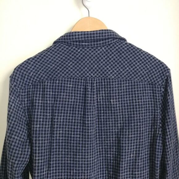 Men PENGUIN Check Gingham Blue Lined Preppy Heritage Slim Fit Shirt Size Medium - Picture 10 of 14
